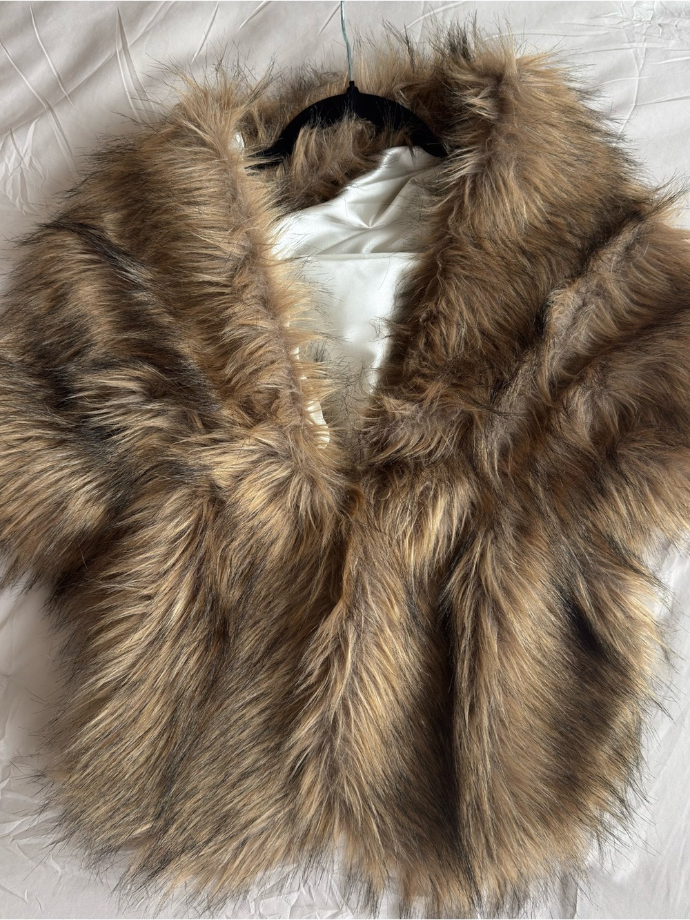 Faux Fur Brown Shawl Collar Jacket - Women